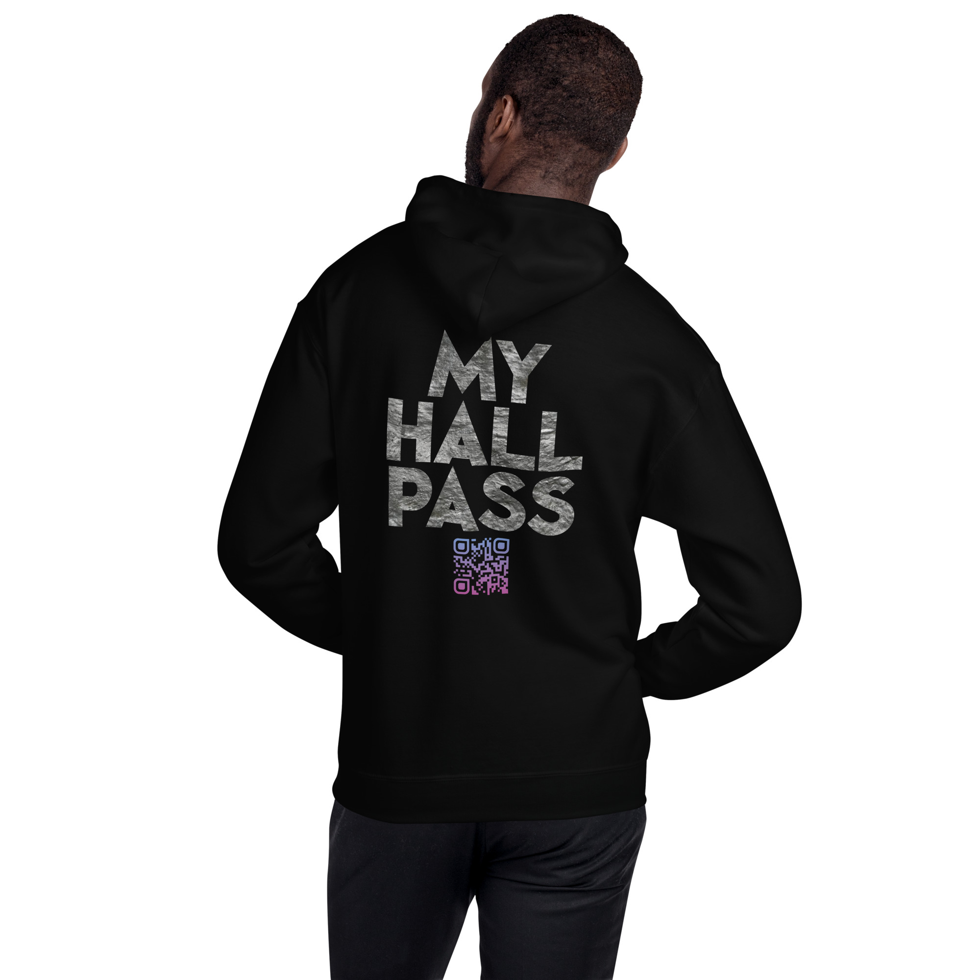 MY HALL PASS ADULT HOODIE-QR CODE - Image 19