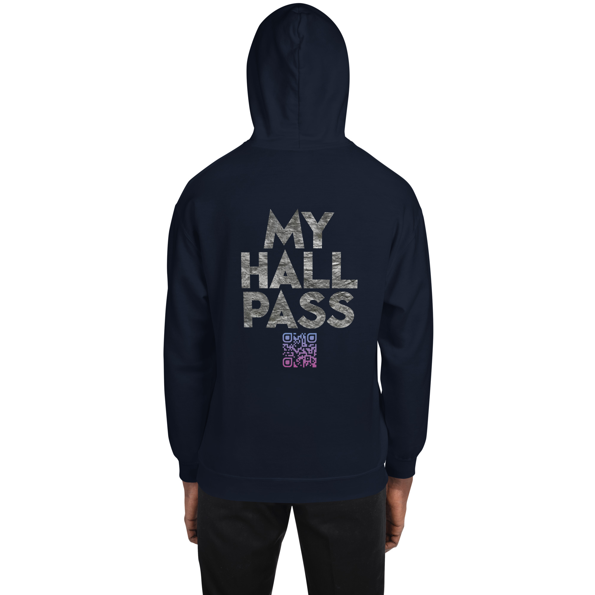MY HALL PASS ADULT HOODIE-QR CODE - Image 7